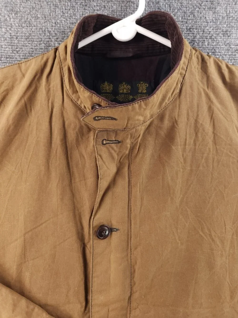 Barbour TOLK Sample Medium Light Brown Waxed Cotton Jacket Men Insulated Coat
